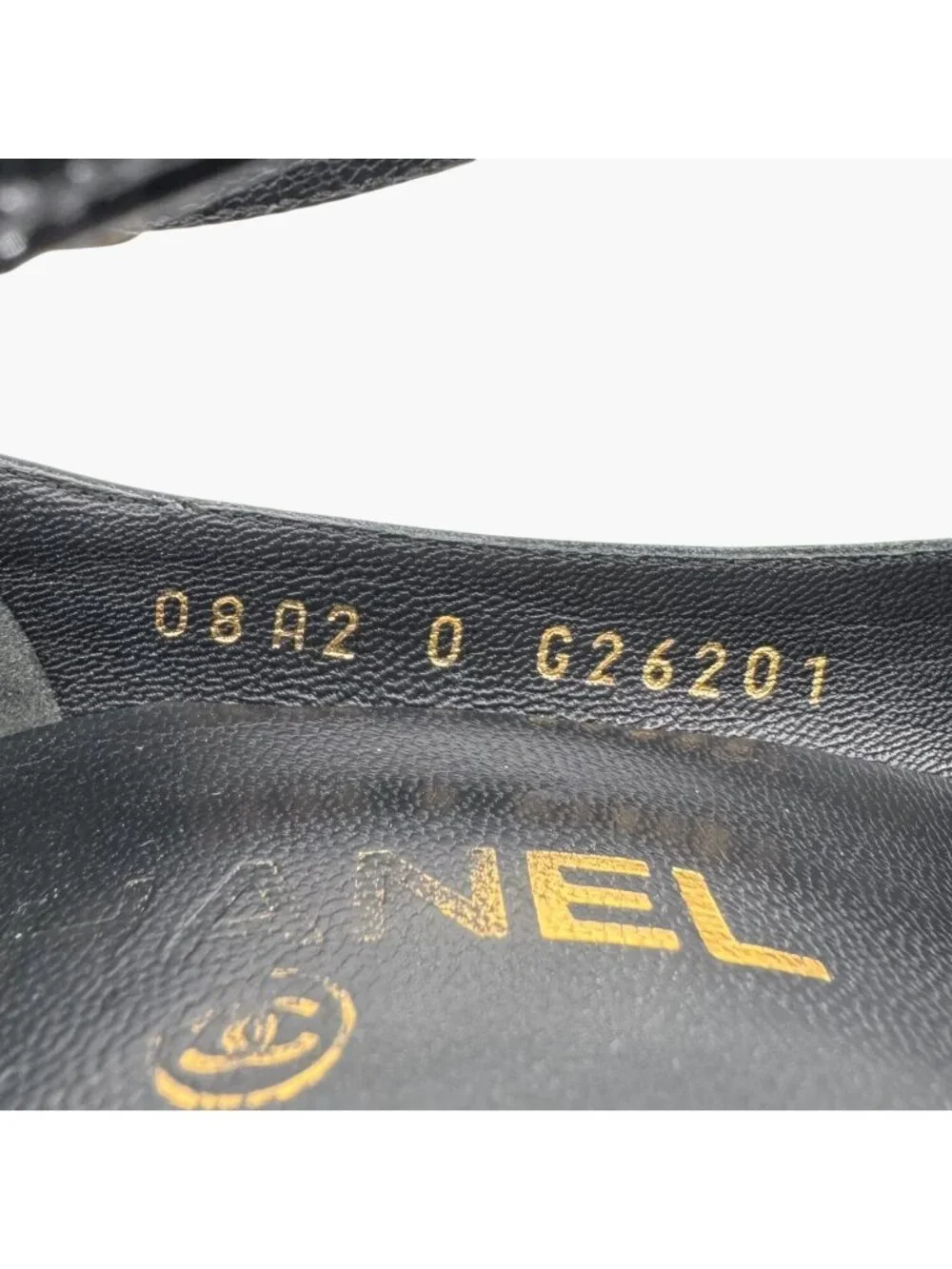 Chanel Platform Pumps Size 38 US 7-7.5 Black Patent Cap Toe Mary Jane Mid Heel - Picture 14 of 15